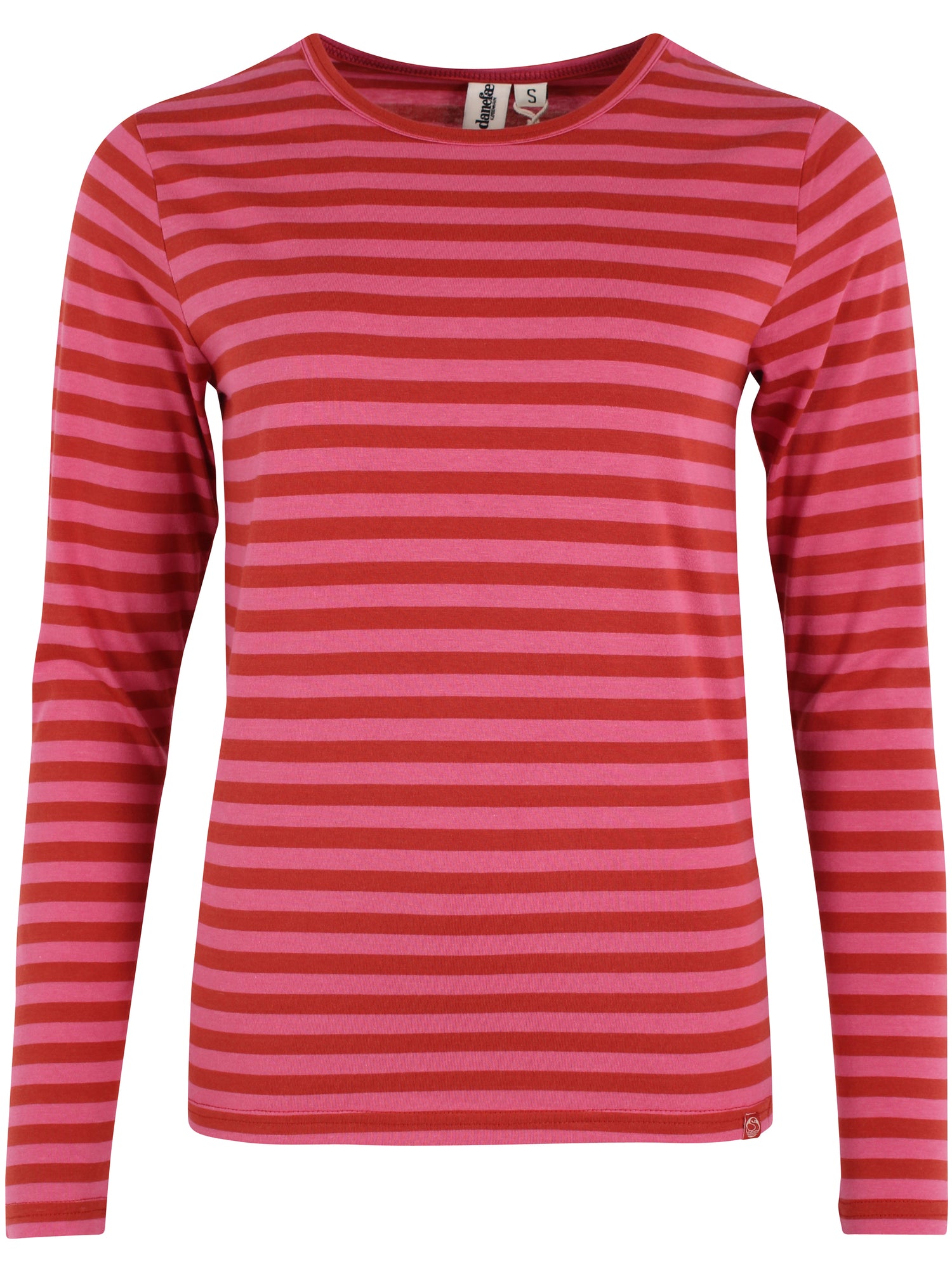 Lækker bluse med striber i rød og pink til kvinder