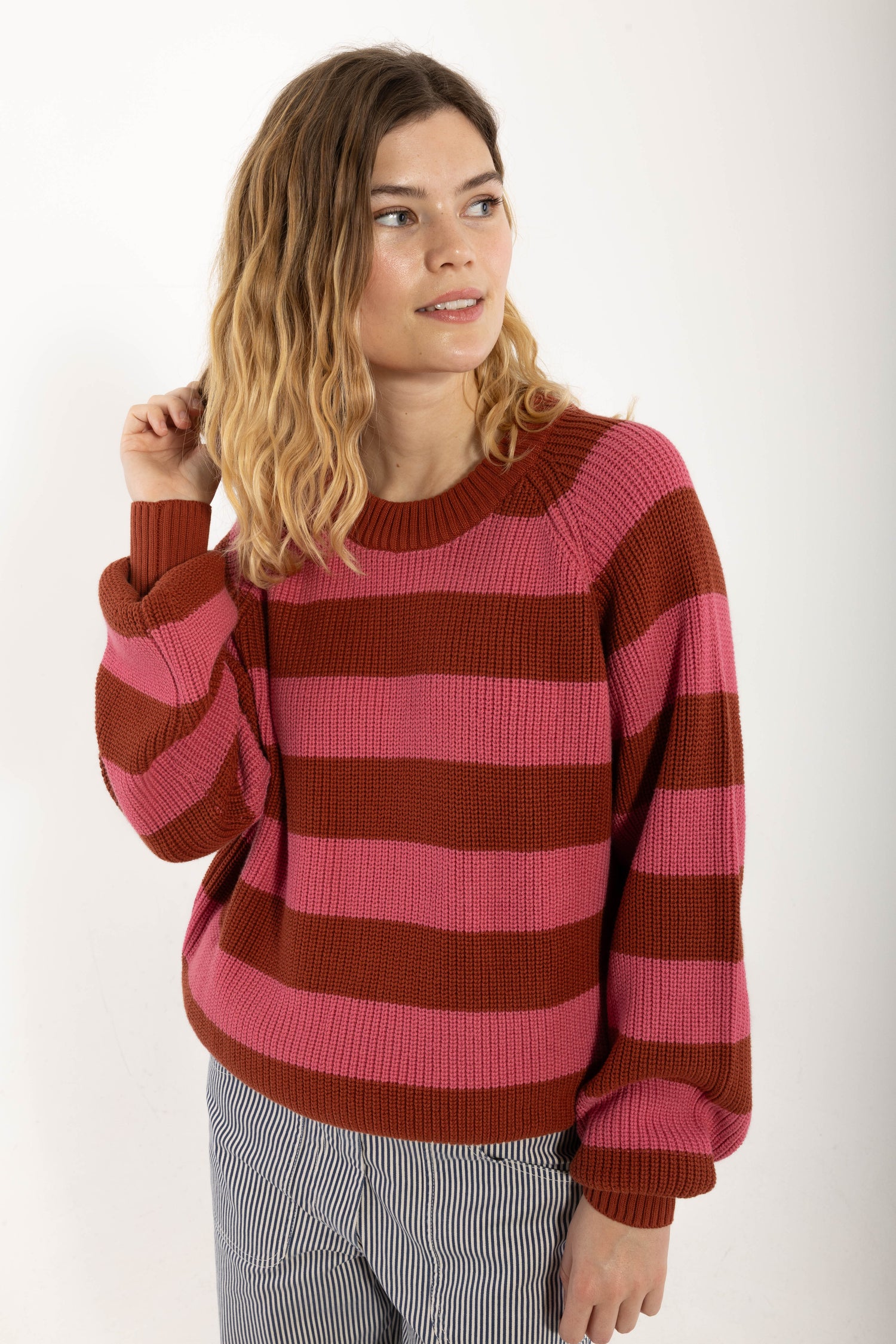 Danejumbo Cotton Rib Sweater Soft Cherry/Chili