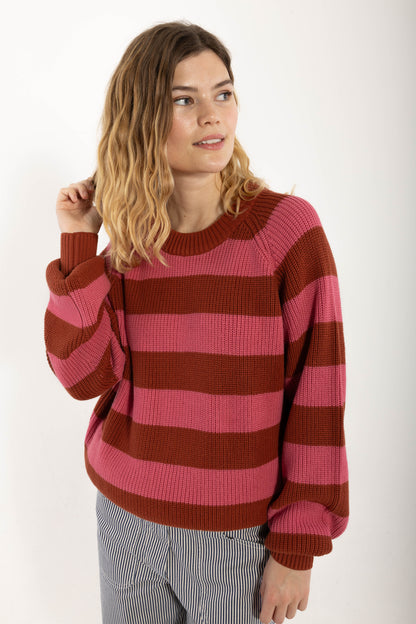 Danejumbo Cotton Rib Sweater Soft Cherry/Chili