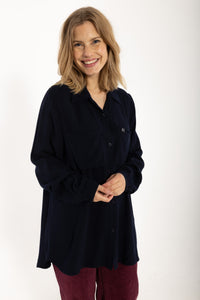 Danekierkegaard Wool-Mix Long Shirt Dark Navy