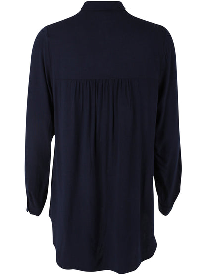 Danekierkegaard Wool-Mix Long Shirt Dark Navy