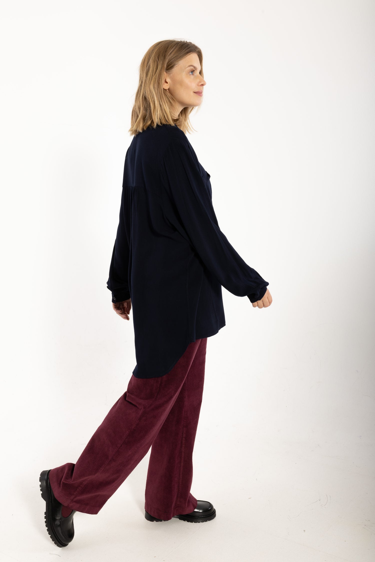 Danekierkegaard Wool-Mix Long Shirt Dark Navy