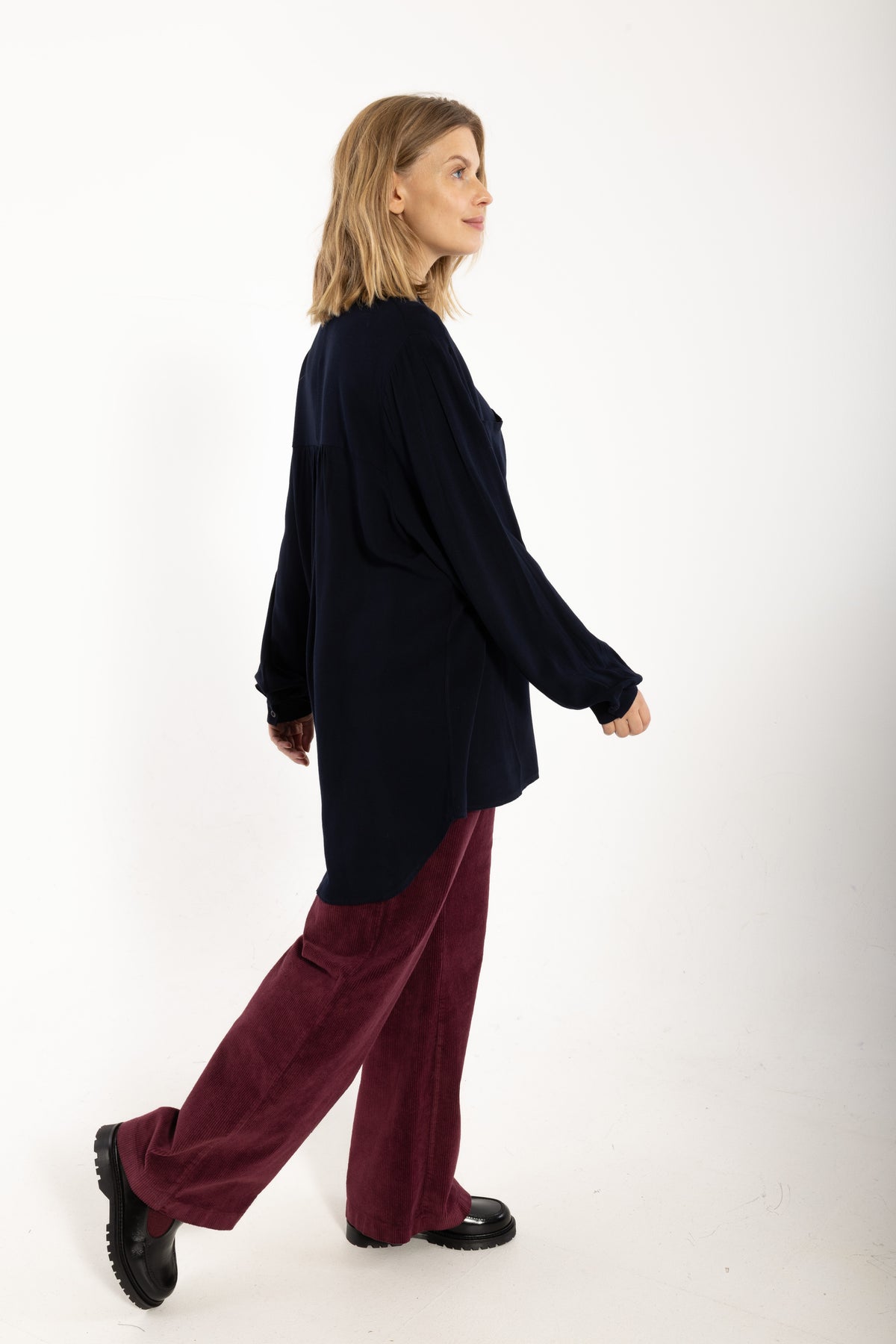 Danekierkegaard Wool-Mix Long Shirt Dark Navy
