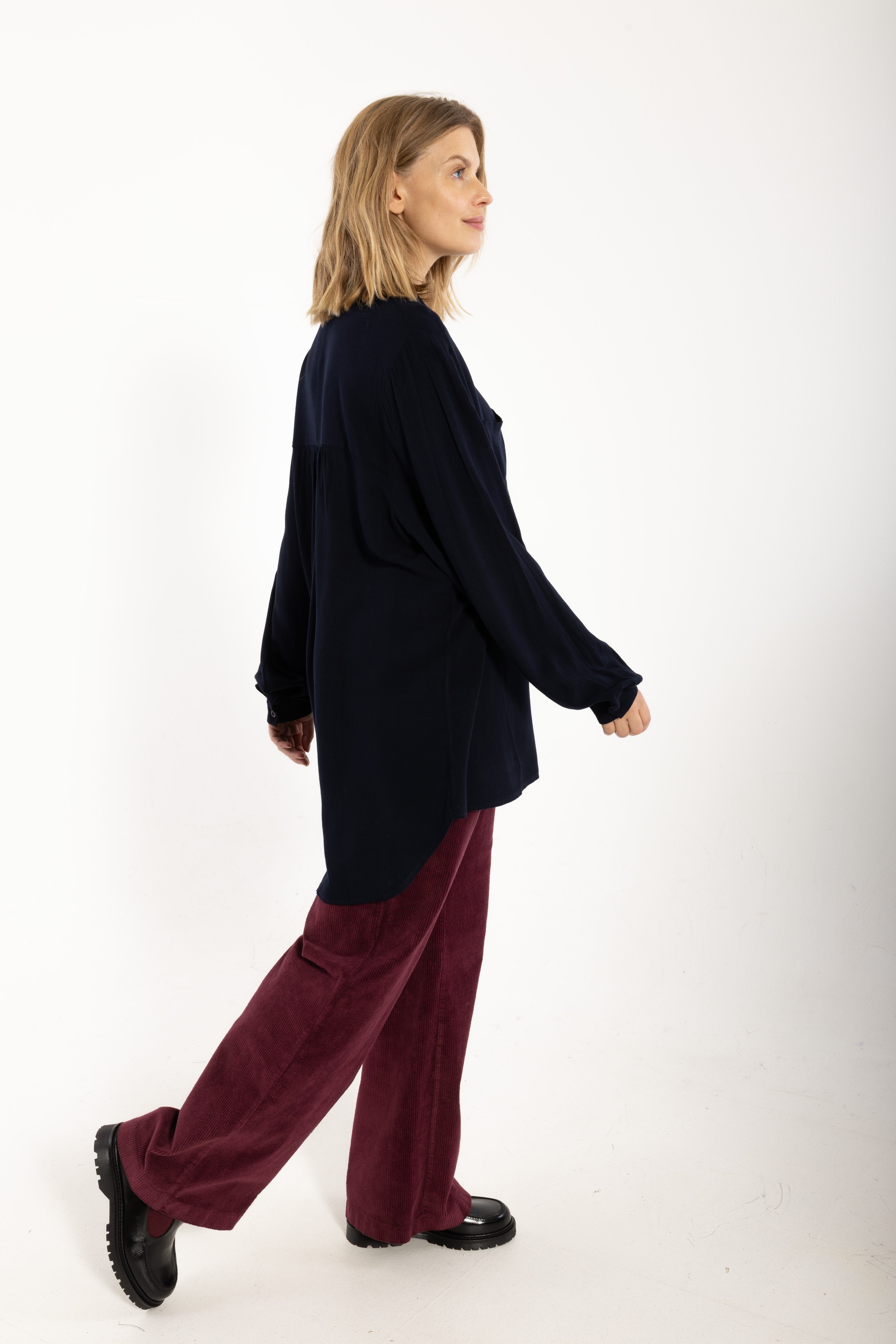 Danekierkegaard Wool-Mix Long Shirt Dark Navy
