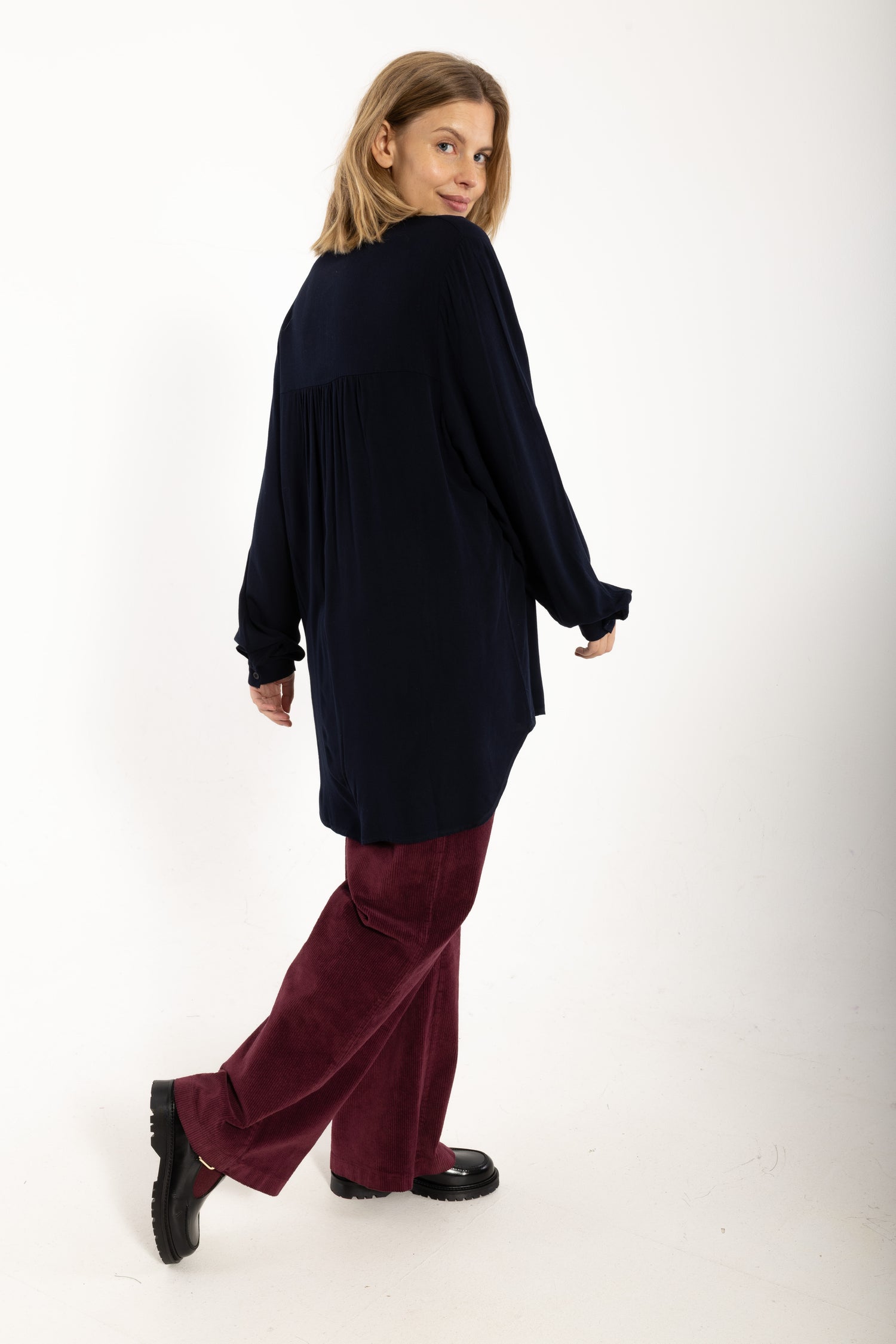 Danekierkegaard Wool-Mix Long Shirt Dark Navy