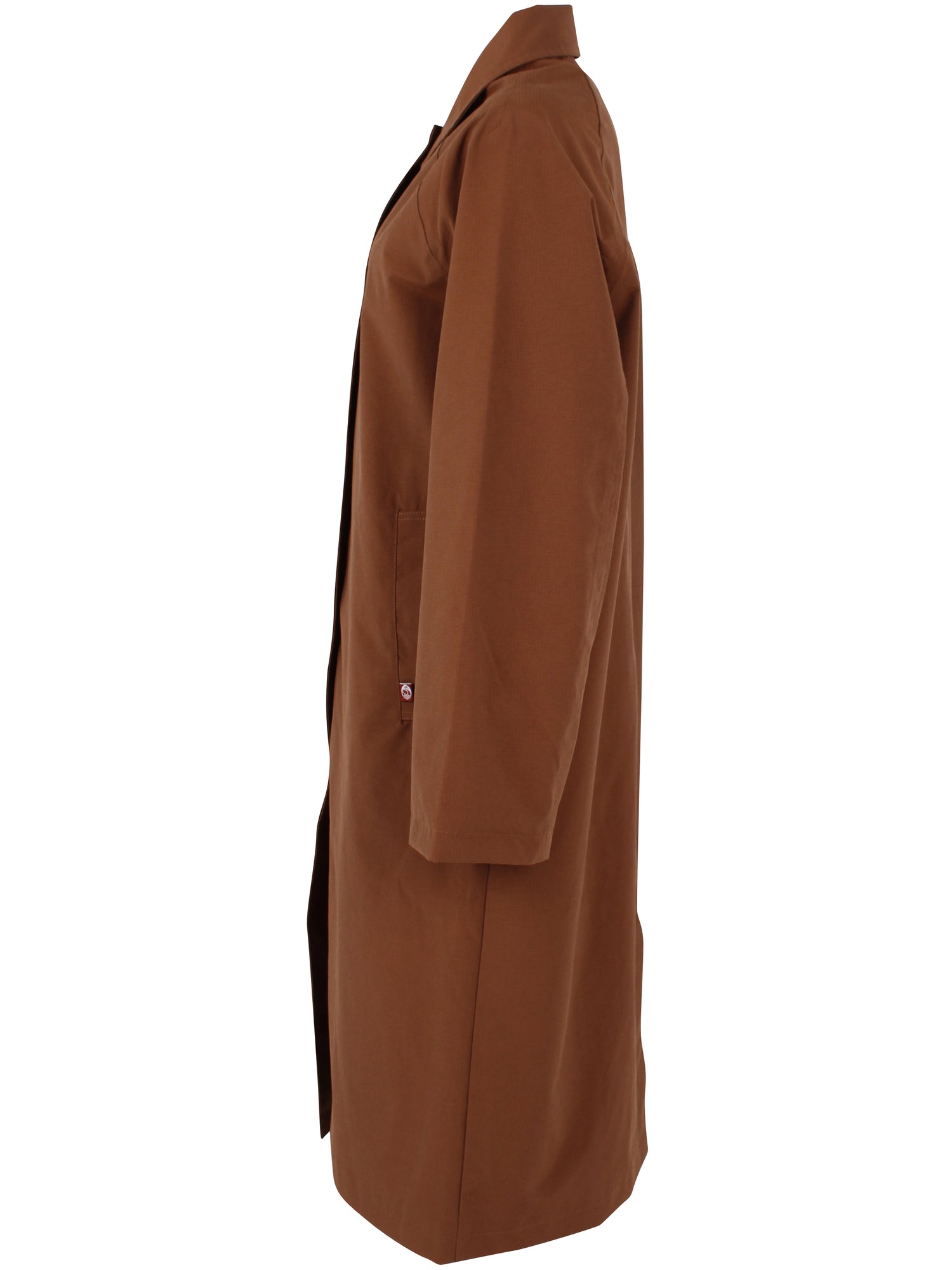 Elegant brun trenchcoat til kvinder med mønstret for