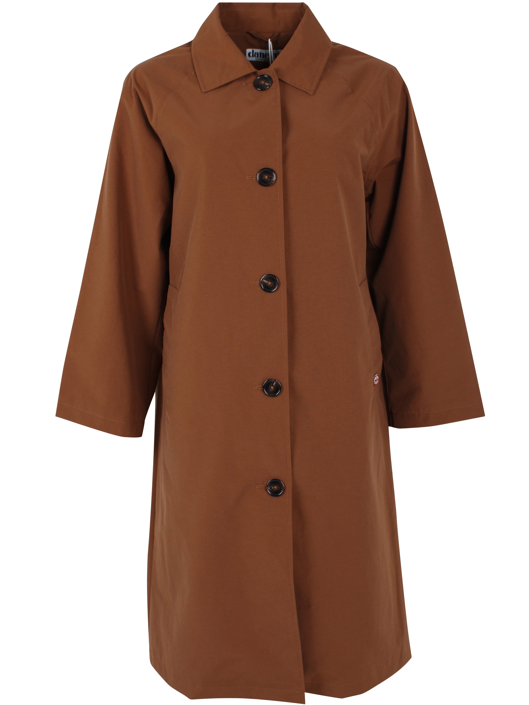 Elegant brun trenchcoat med mønstret for til kvinder-8