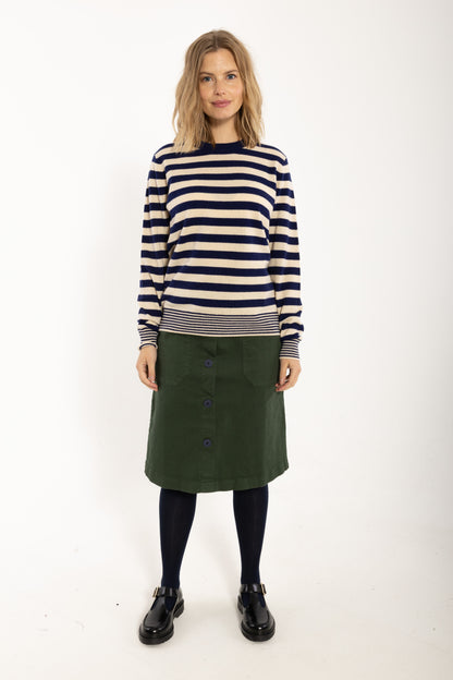 Daneletter Merino Wool Sweater Deep Blue/Light Beige