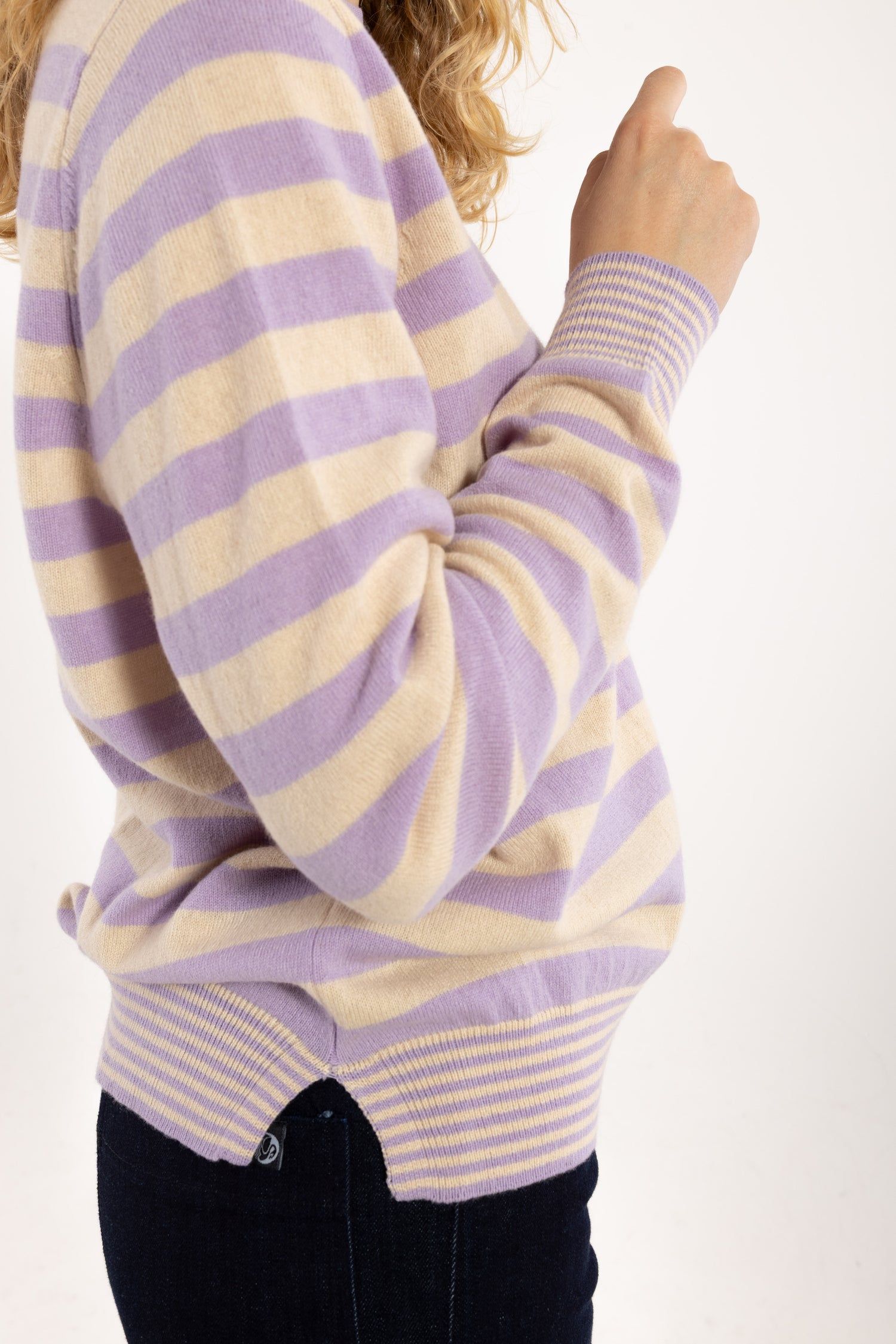Daneletter Merino Wool Sweater Ice Lilac/Light Beige