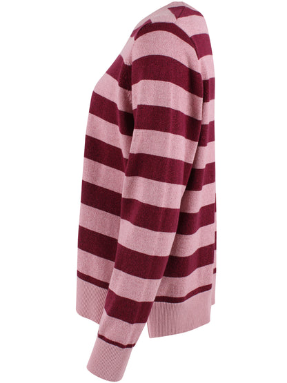 Daneletter Wool-Mix Glitter Sweater Ancient Rose/Dark Cherry