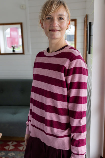 Daneletter Wool-Mix Glitter Sweater Ancient Rose/Dark Cherry