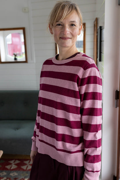 Daneletter Wool-Mix Glitter Sweater Ancient Rose/Dark Cherry