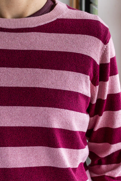 Daneletter Wool-Mix Glitter Sweater Ancient Rose/Dark Cherry