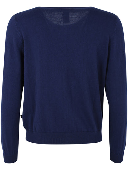 Lækker mørkeblå cardigan med fint blomstermønster til kvinder