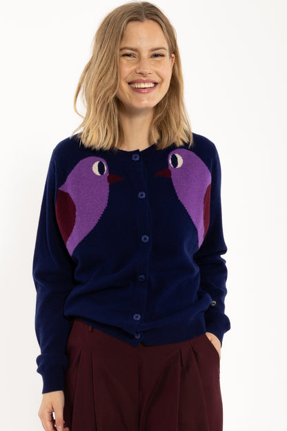 Danelife Merino Wool Cardigan Deep Blue BIRD