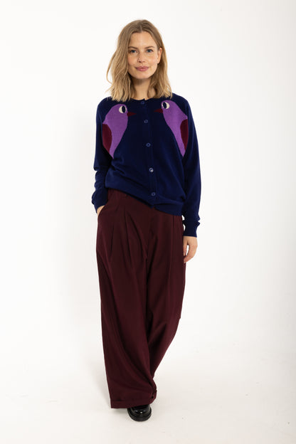 Danelife Merino Wool Cardigan Deep Blue BIRD