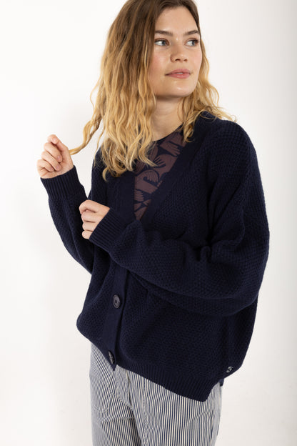 Danelotte Wool Cardigan Dark Navy
