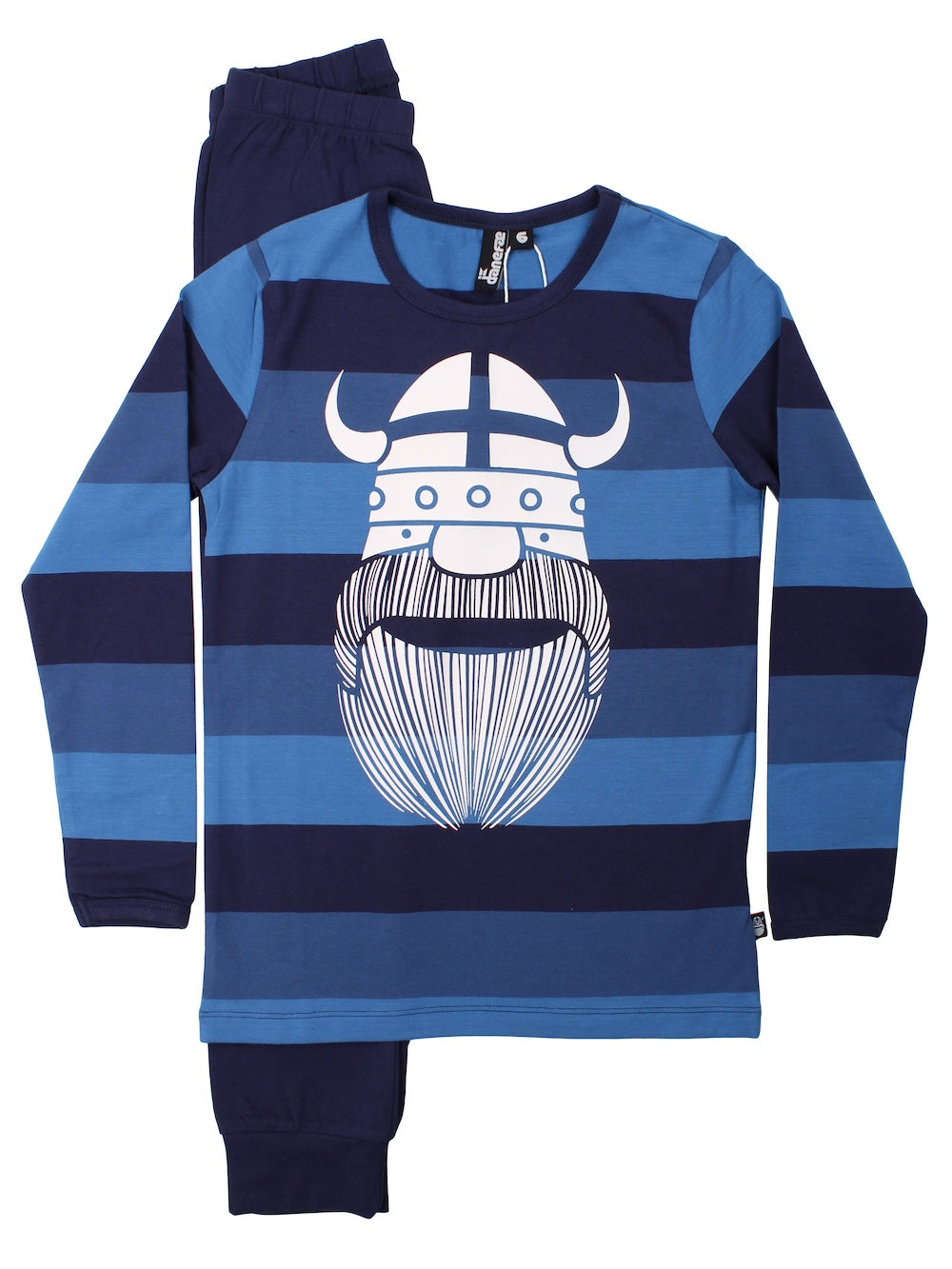 Stribet nattøj med viking.