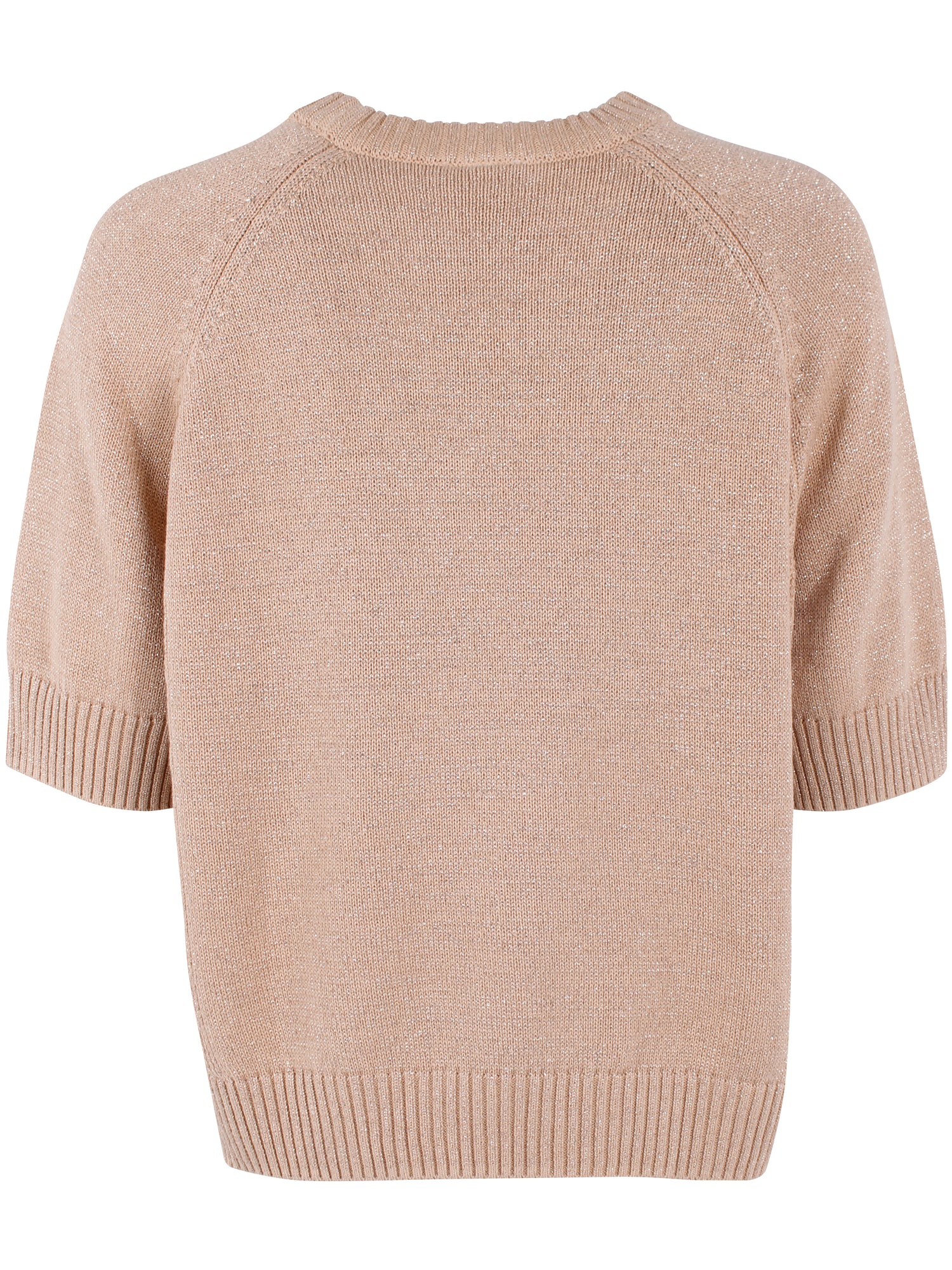 Sød sweater i varm sandfarve med glitter til kvinder fra Danefæ