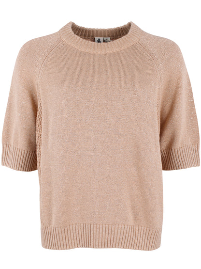 Sød sweater i varm sandfarve med glitter til kvinder fra Danefæ