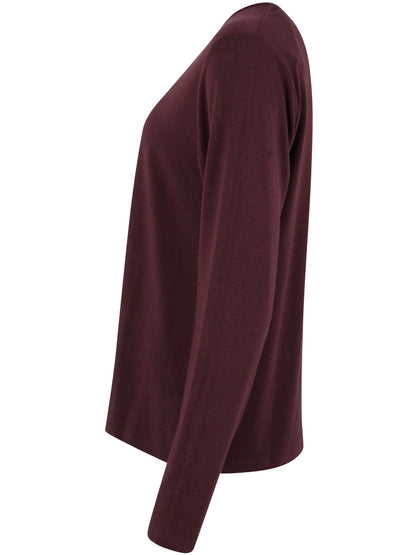 Danemerry Wool LS Tee Dark Wine