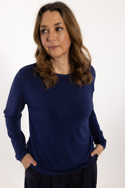 Danemerry Wool LS Tee Deep Blue