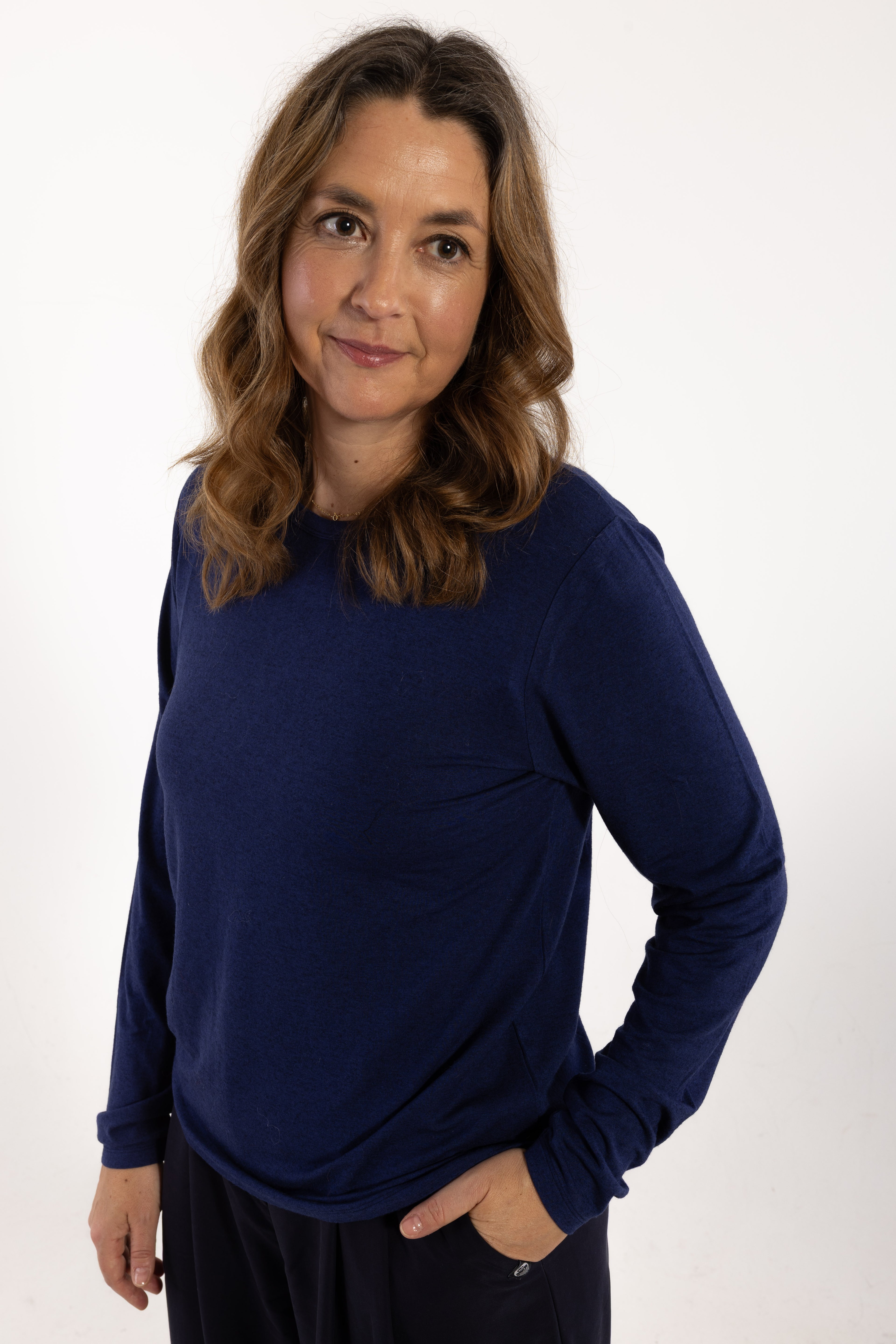 Danemerry Wool LS Tee Deep Blue