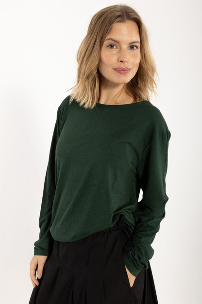 Danemerry Wool LS Tee Dark Forest