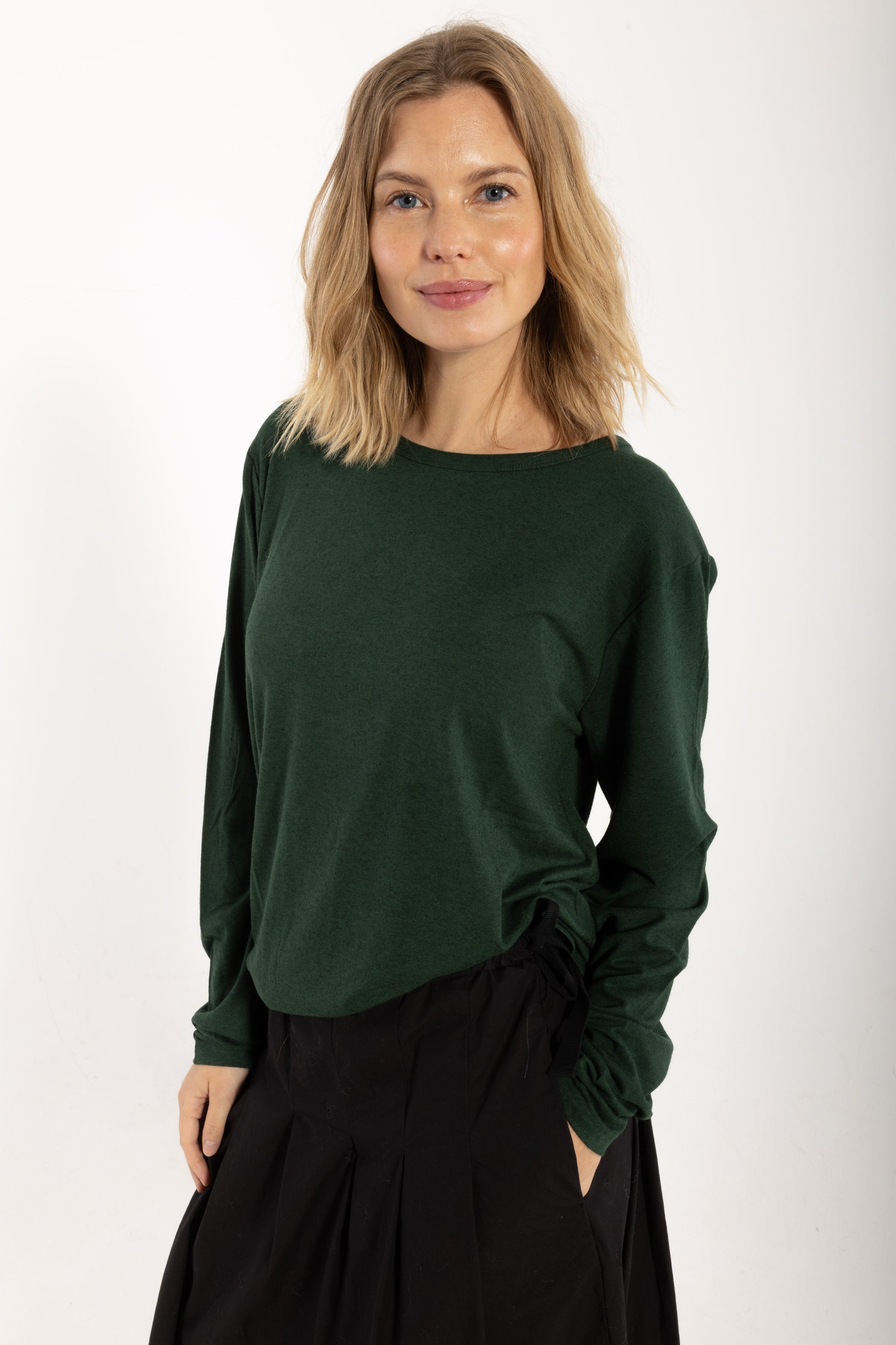 Danemerry Wool LS Tee Dark Forest