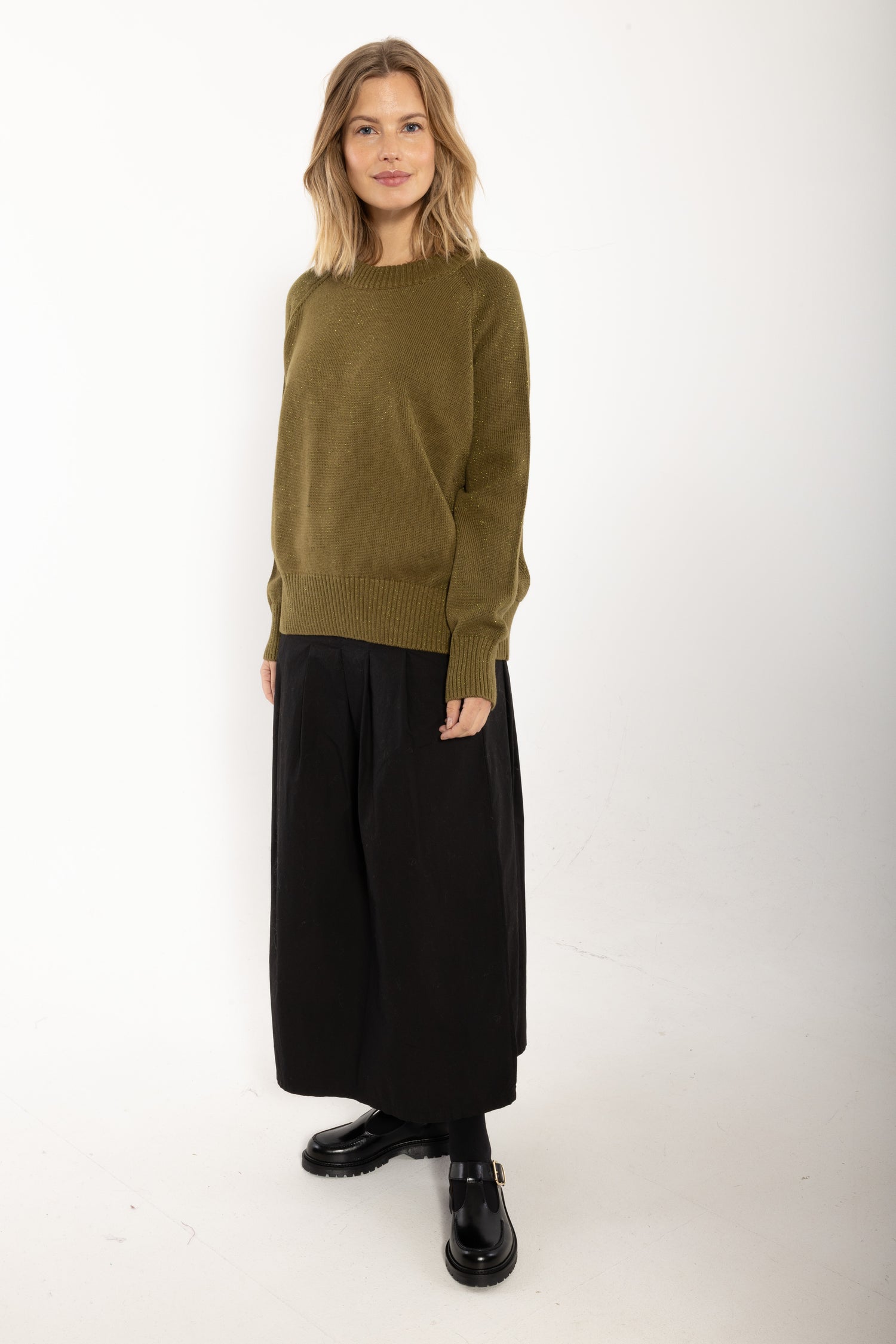 Daneminna Smooth Poplin Skirt Black