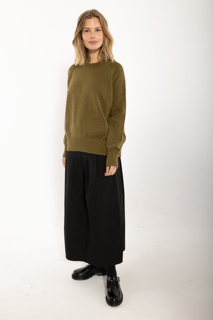 Daneminna Smooth Poplin Skirt Black