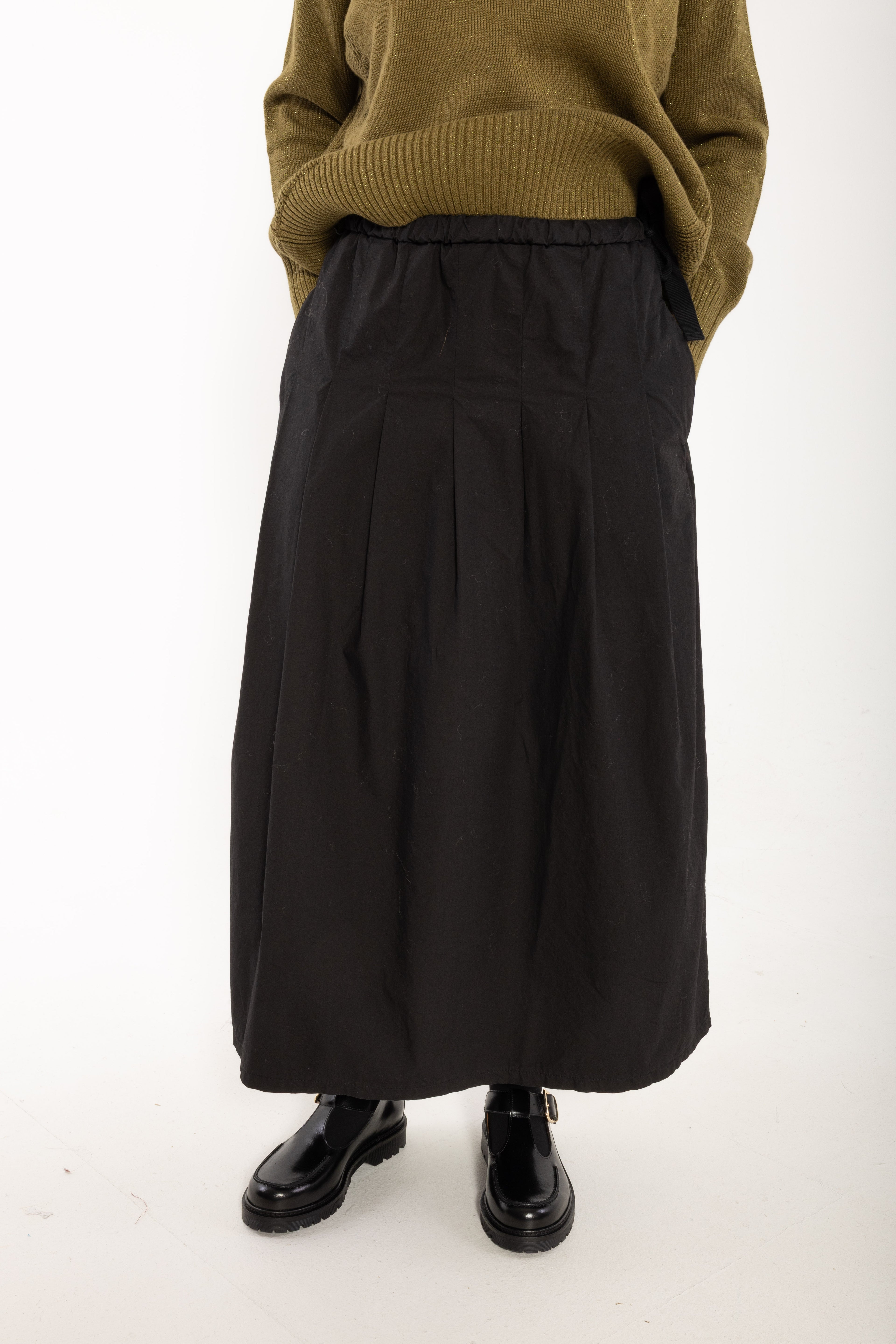 Daneminna Smooth Poplin Skirt Black