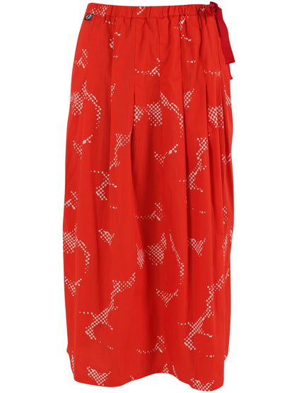 Flot nederdel i rødt og hvidt mønster til kvinder-6