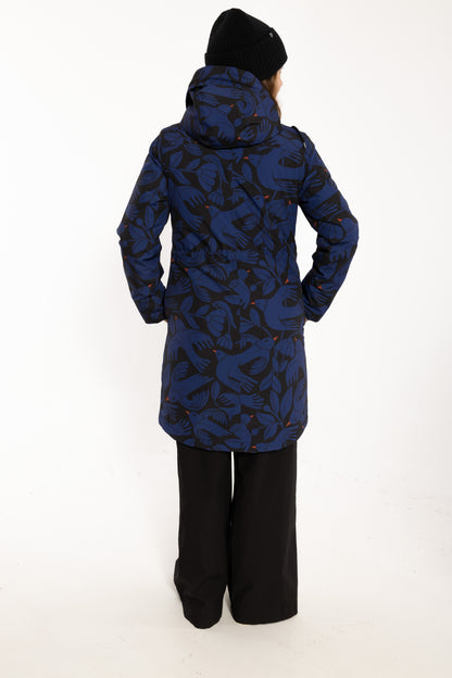 Danenora AOP Winter Parka Black/Deep Blue BIRDIEUP