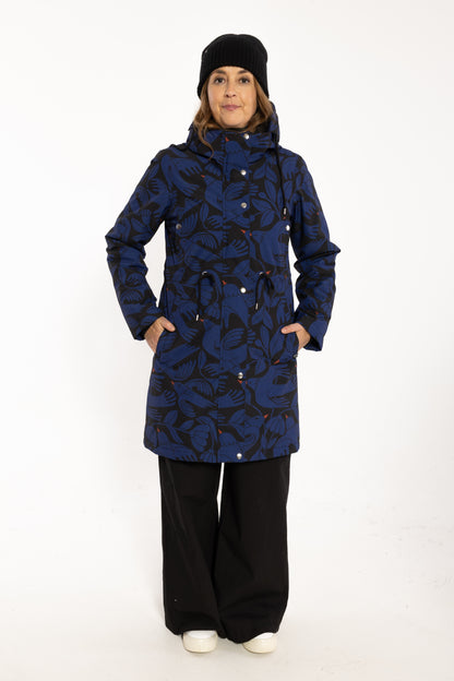 Danenora AOP Winter Parka Black/Deep Blue BIRDIEUP