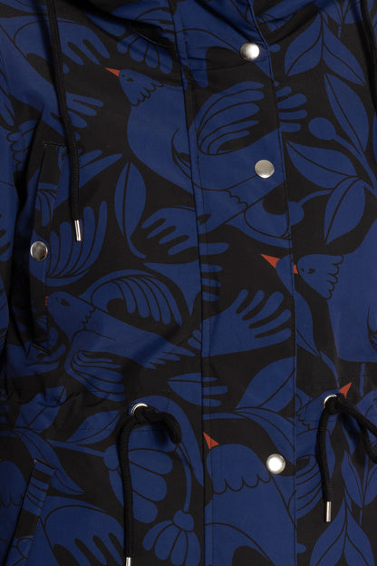 Danenora AOP Winter Parka Black/Deep Blue BIRDIEUP