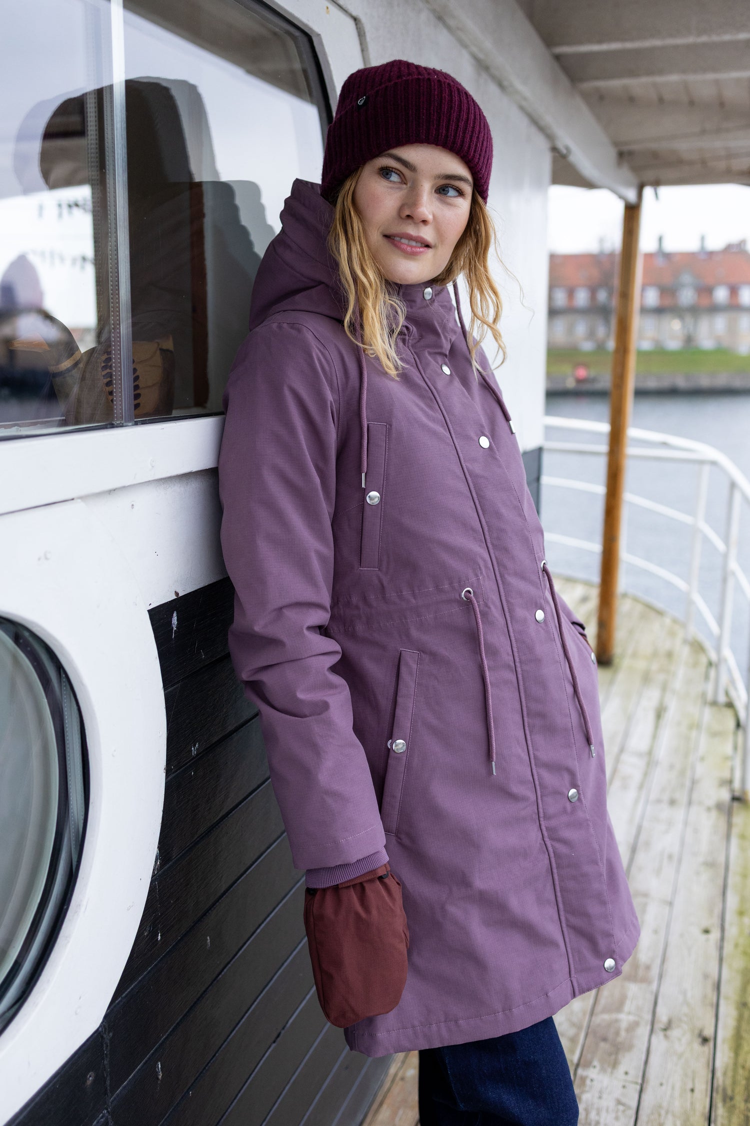 Danenora Winter Parka Grey Plum