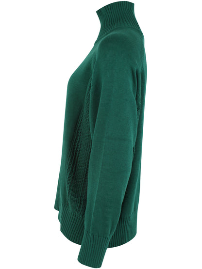Flot højhalset sweater i mørkegrøn til kvinder fra Danefæ