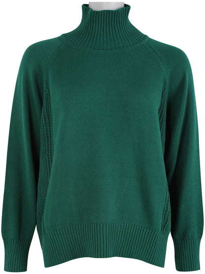 Flot højhalset sweater i mørkegrøn til kvinder fra Danefæ