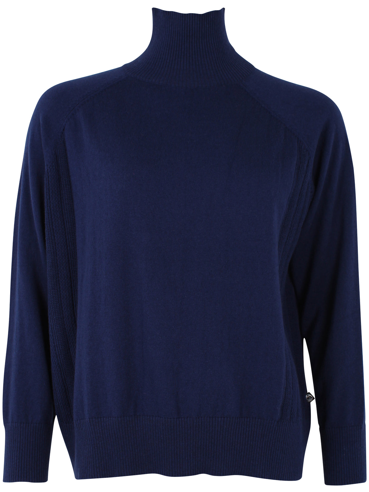 Flot højhalset sweater i mørkeblå til kvinder fra Danefæ