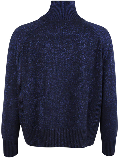 Danenorma Highneck Glitter Sweater Dark Navy