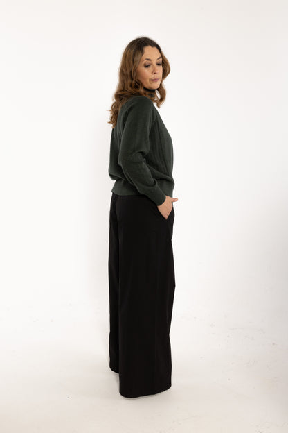 Danenorma Highneck Wool-Mix Glitter Sweater Dark Army