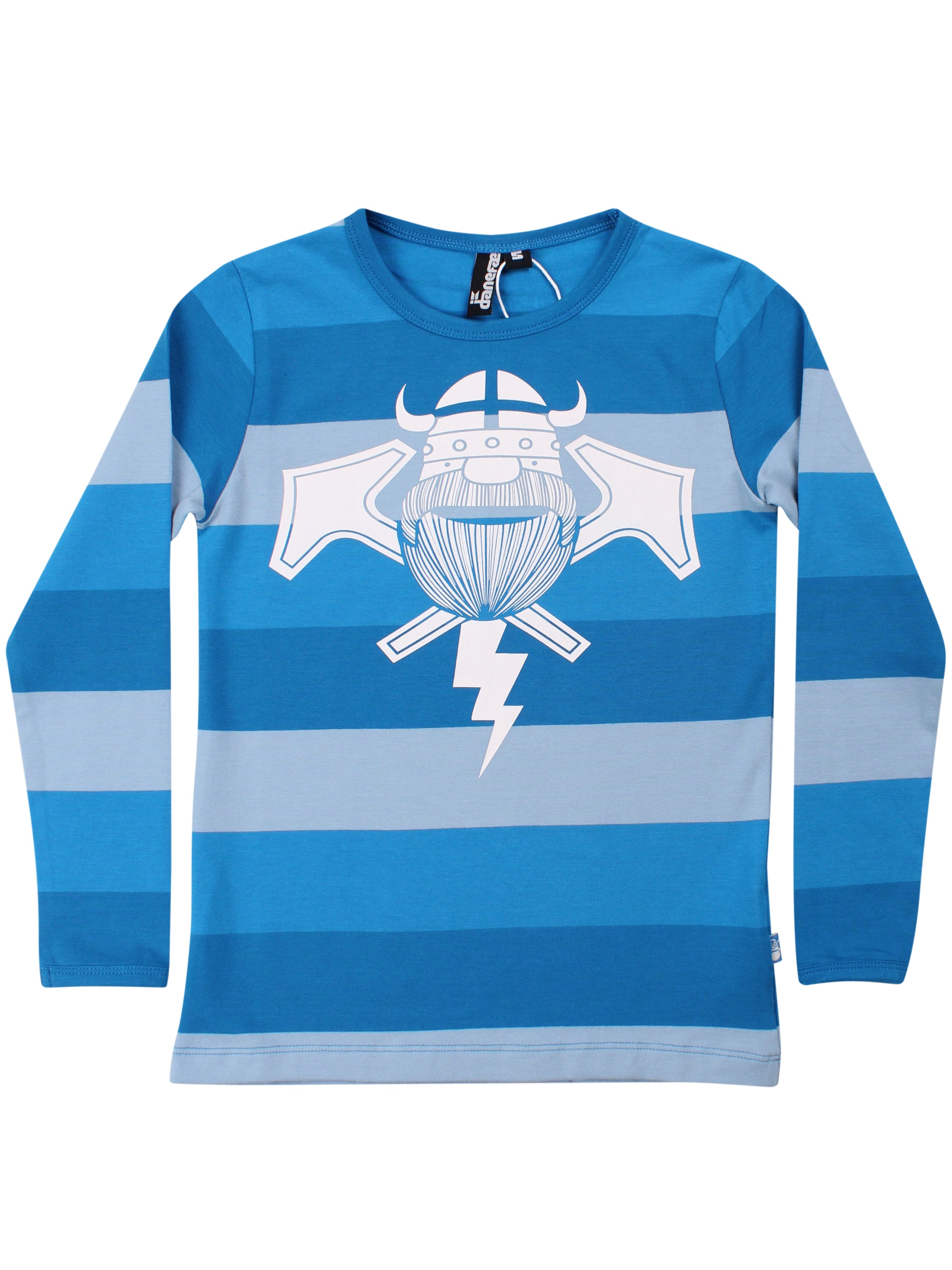 Langærmet stribet bluse med viking.