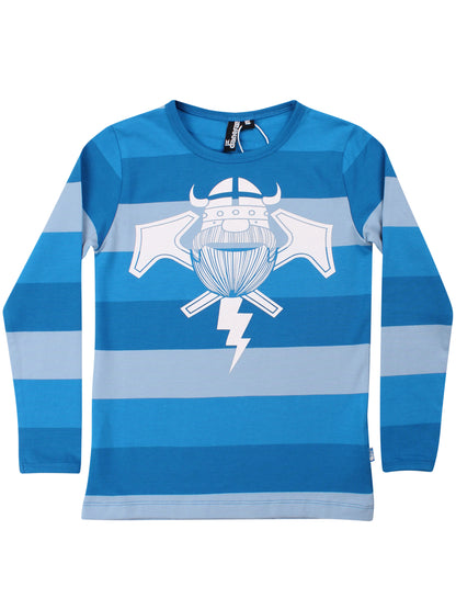 Langærmet stribet bluse med viking.