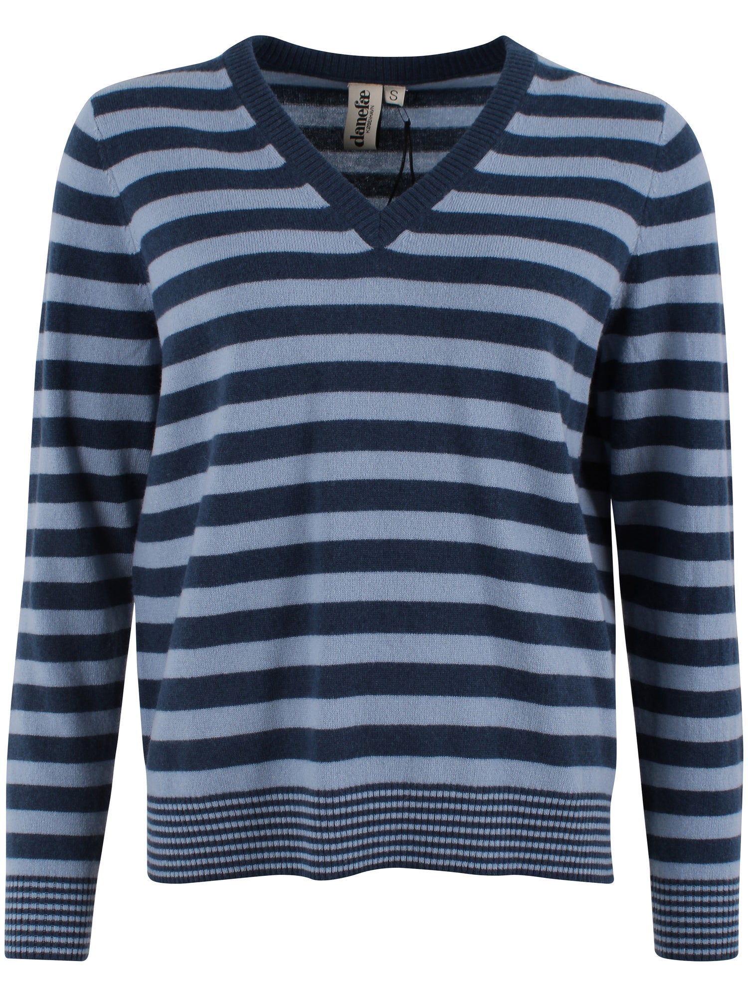 Danenote Merino Wool Sweater Porcelaine/Dark Grey Blue