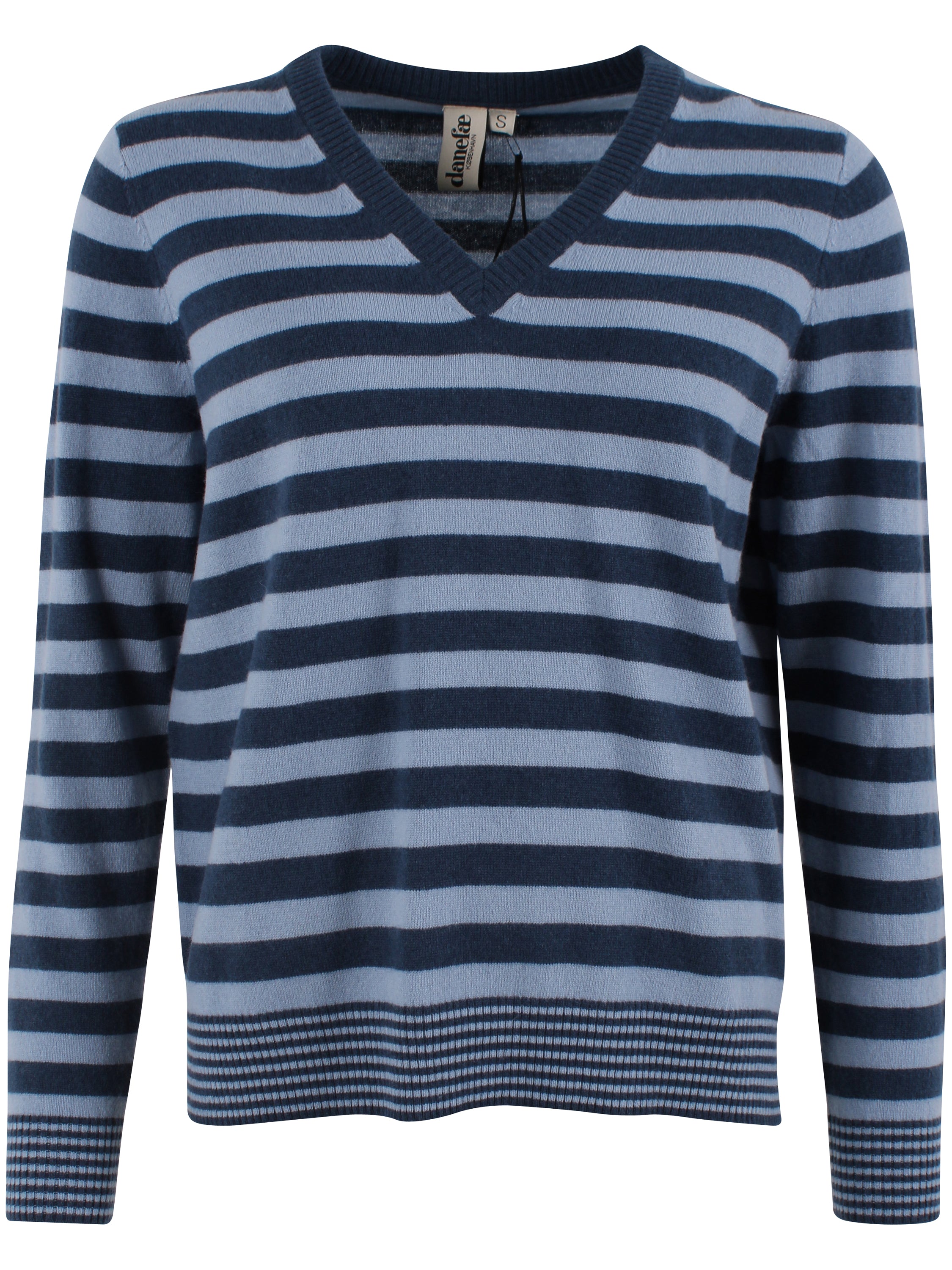 Danenote Merino Wool Sweater Porcelaine/Dark Grey Blue