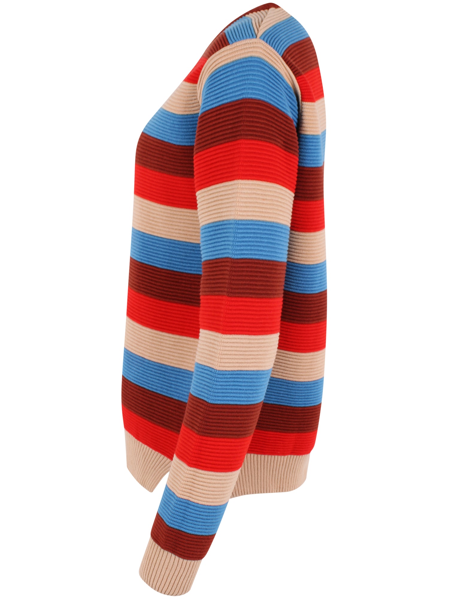 Flot sweater med brede striber i flotte farver til kvinder