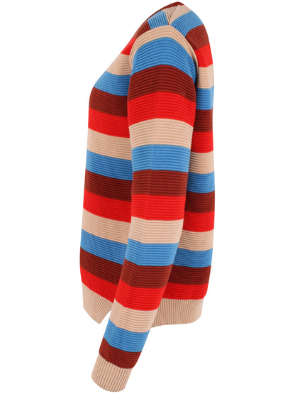 Flot sweater med brede striber i flotte farver til kvinder