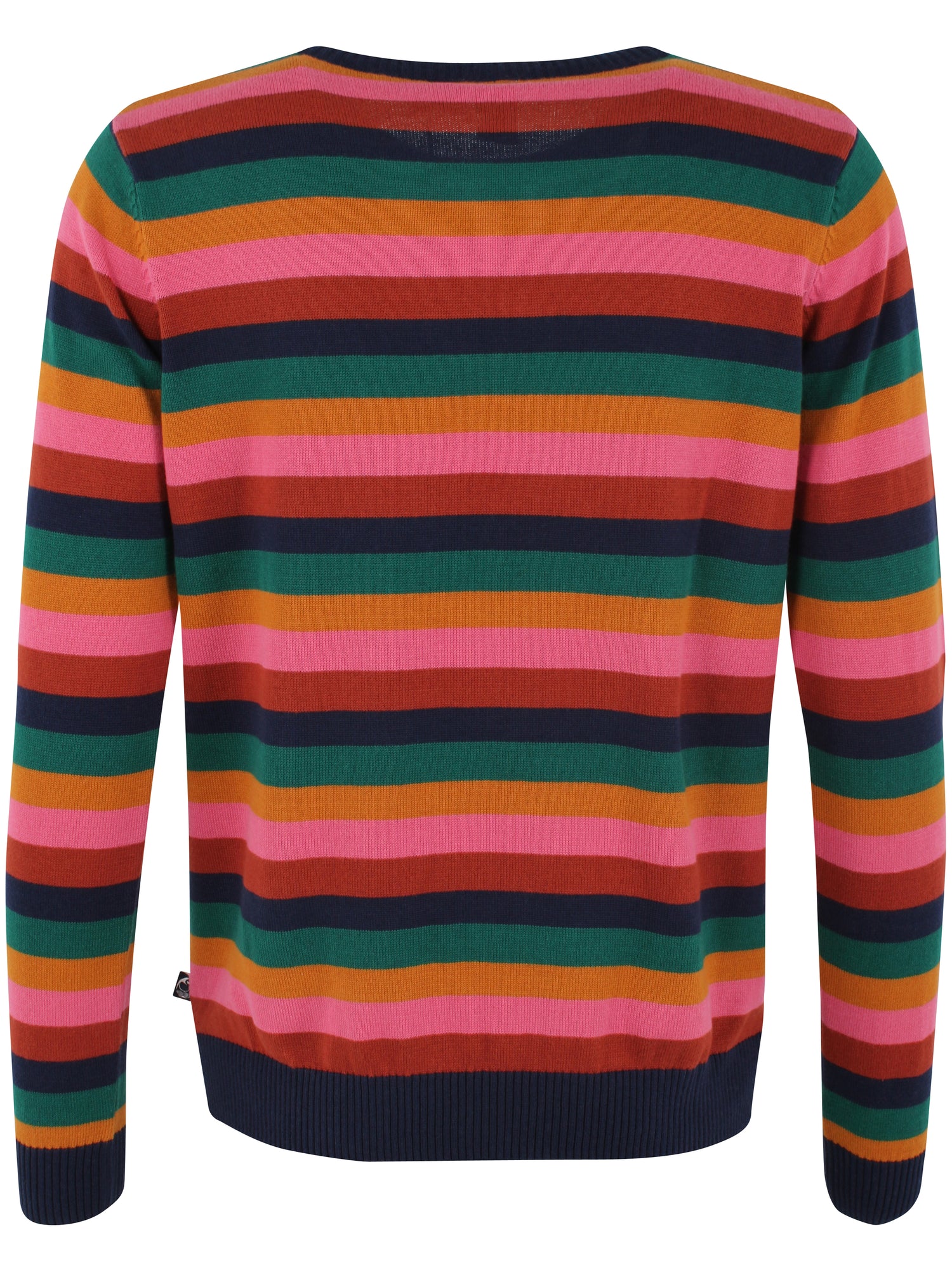 Fin farverig sweater i bomuld med striber til kvinder