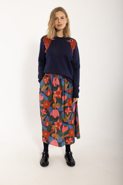 Danepearly Cotton Sweater Dark Navy BIRD